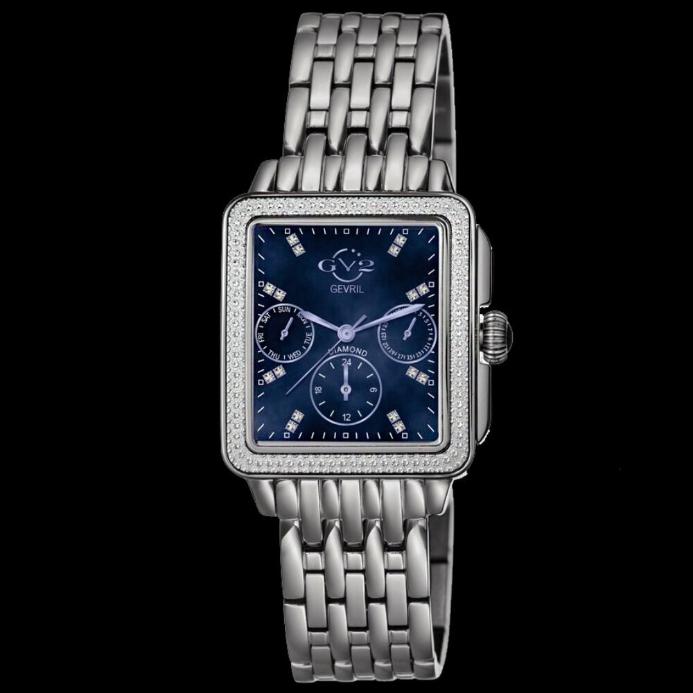 NWT GV2 Bari Multi Quartz Diamond Blue Dial Ladies Watch